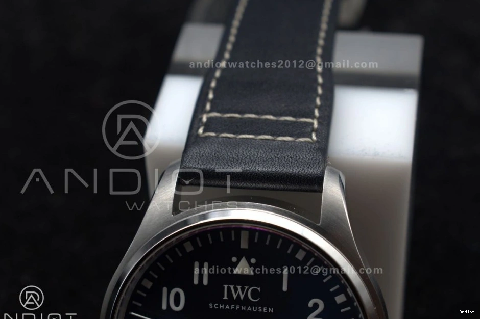 Edition A32111 1:1 Blue Mark Dial Pilot IW328203 on Leather ZF XX Best Dark Strap Blue 1203